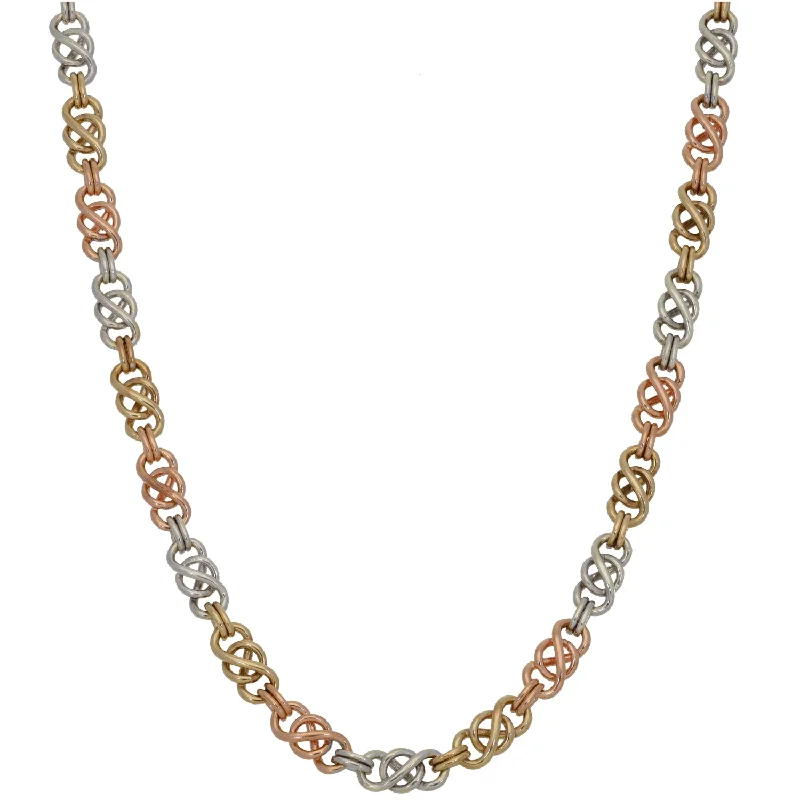 Women’s modern chain necklaces-9ct Tri-Colour Gold Other Chain 18"