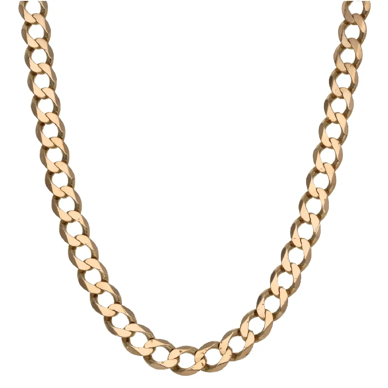 Women’s art deco necklaces-9ct Gold Curb Chain 26"