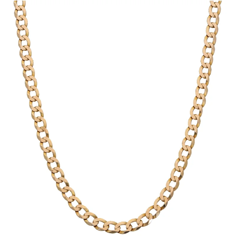 Women’s pearl necklaces-9ct Gold Curb Chain 20"