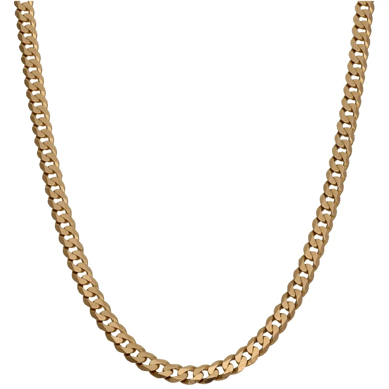 Women’s luxury gold necklaces-9ct Gold Curb Chain 20"