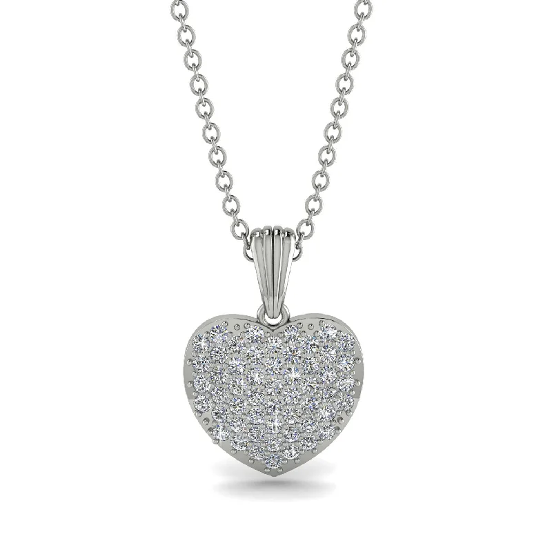 Women’s engraved necklaces-Diamond Pave Heart Pendant - Yasmin No. 3