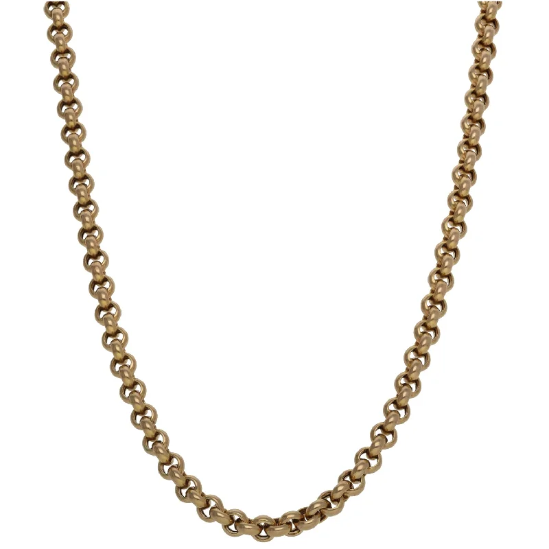 Women’s delicate necklaces-9ct Gold Belcher Chain 22"