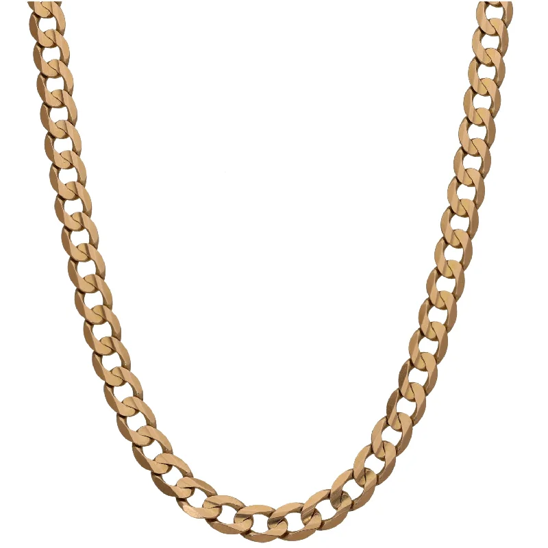 Women’s gold chain necklaces-9ct Gold Curb Chain 20"