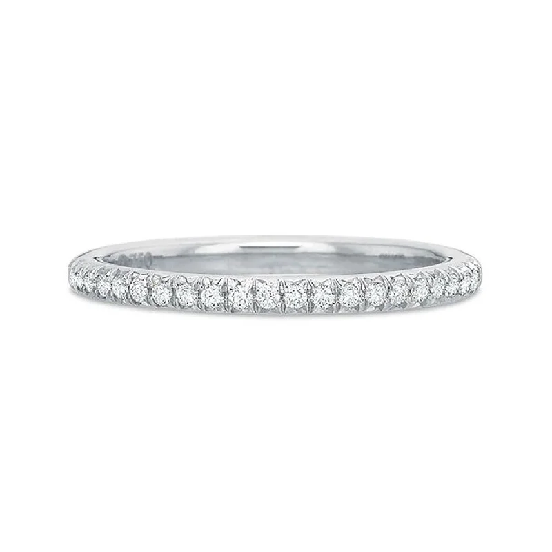 Women’s personalized engagement rings-Modern Classic 0.14Ct Diamond Band in Platinum, Size 6