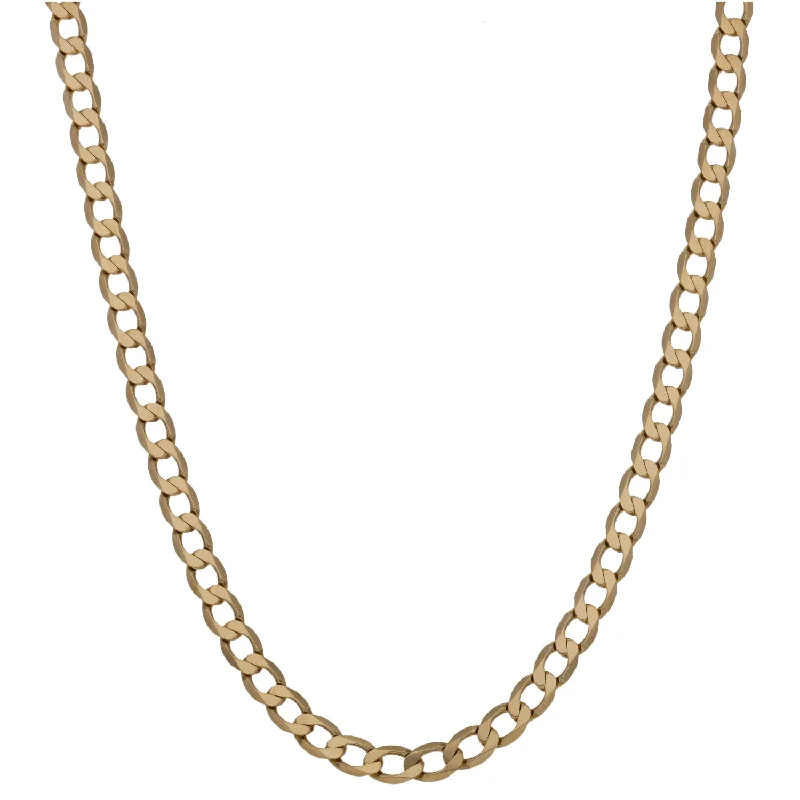 Women’s pearl necklace sets-9ct Gold Curb Chain 20"