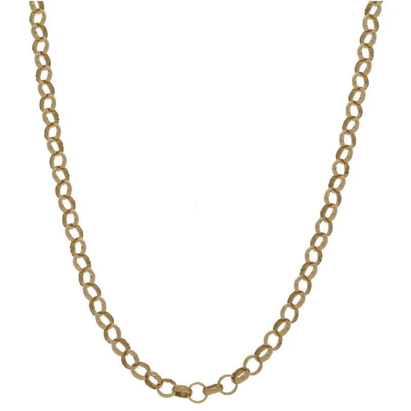 Women’s birthstone necklaces-9ct Gold Belcher Chain 18"