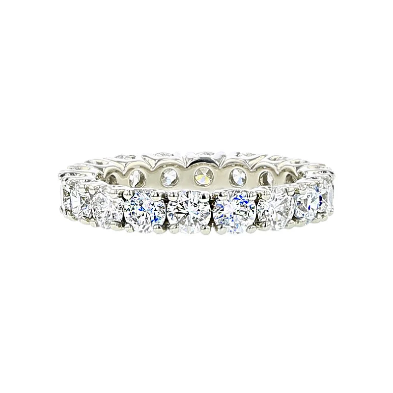 Women’s pear-shaped engagement rings-Platinum Round Brilliant Diamond Eternity Band