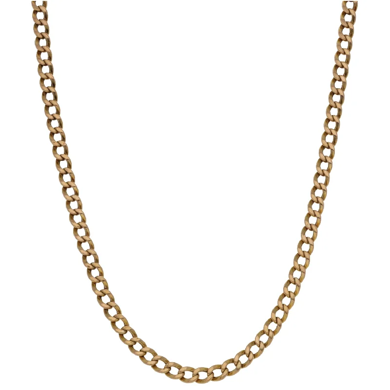 Women’s stylish necklaces-9ct Gold Curb Chain 19"