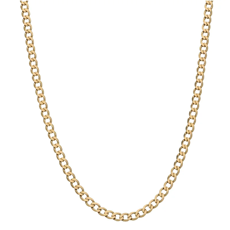 Women’s gemstone necklaces-9ct Gold Curb Chain 20"