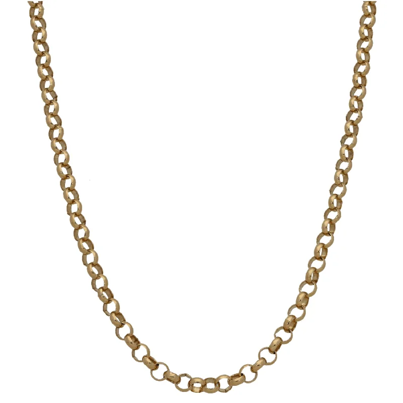 Women’s heart-shaped necklaces-9ct Gold Belcher Chain 20"