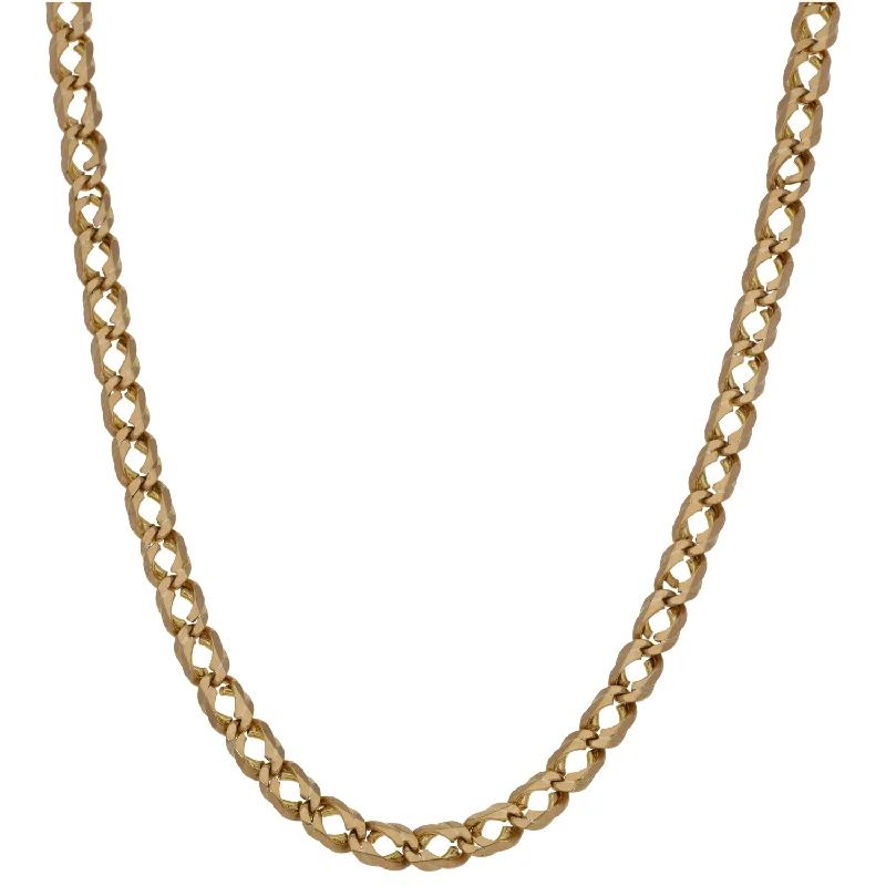 Women’s modern necklaces-9ct Gold Double Curb Chain 26"