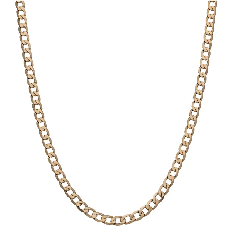 Women’s delicate silver necklaces-9ct Gold Curb Chain 24"