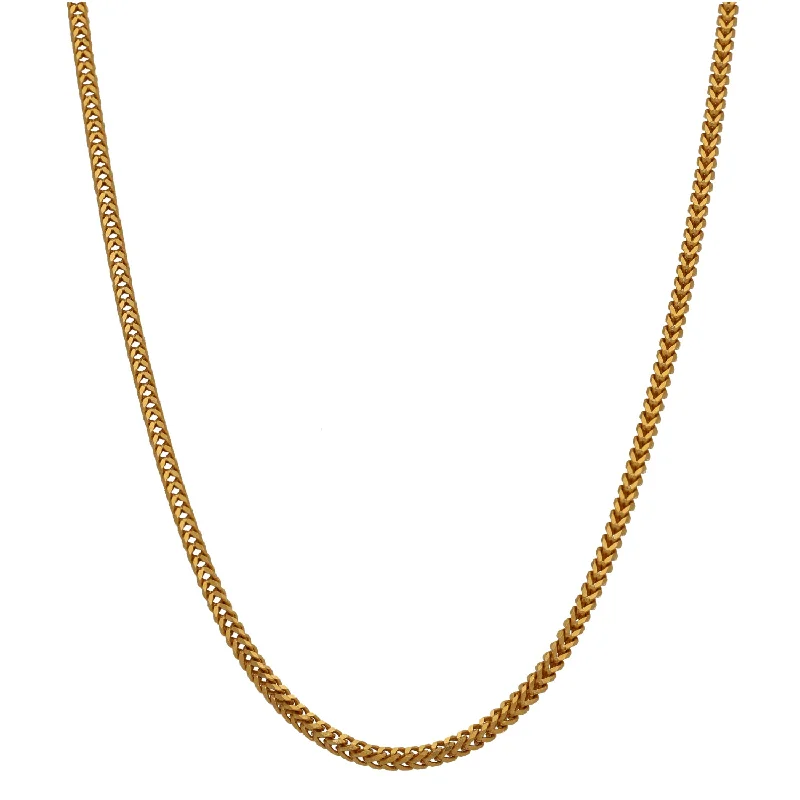 Women’s chunky chain necklaces-22ct Gold Foxtail Chain 24"