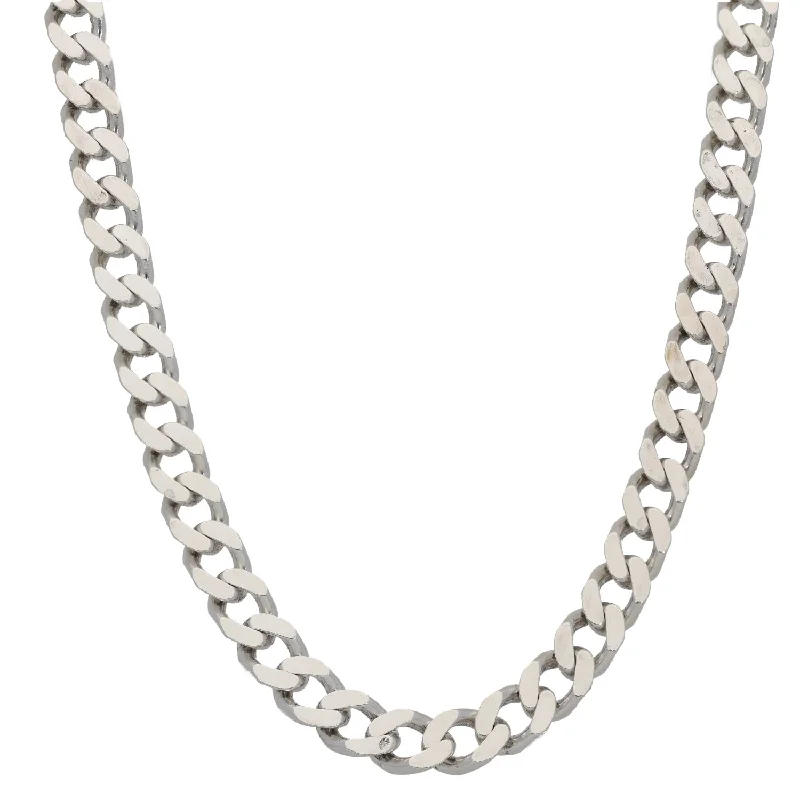 Women’s moon necklace-Sterling Silver Curb Chain 20"