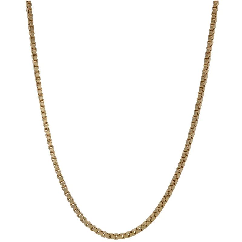 Women’s fine gold necklaces-9ct Gold Box Chain 16"