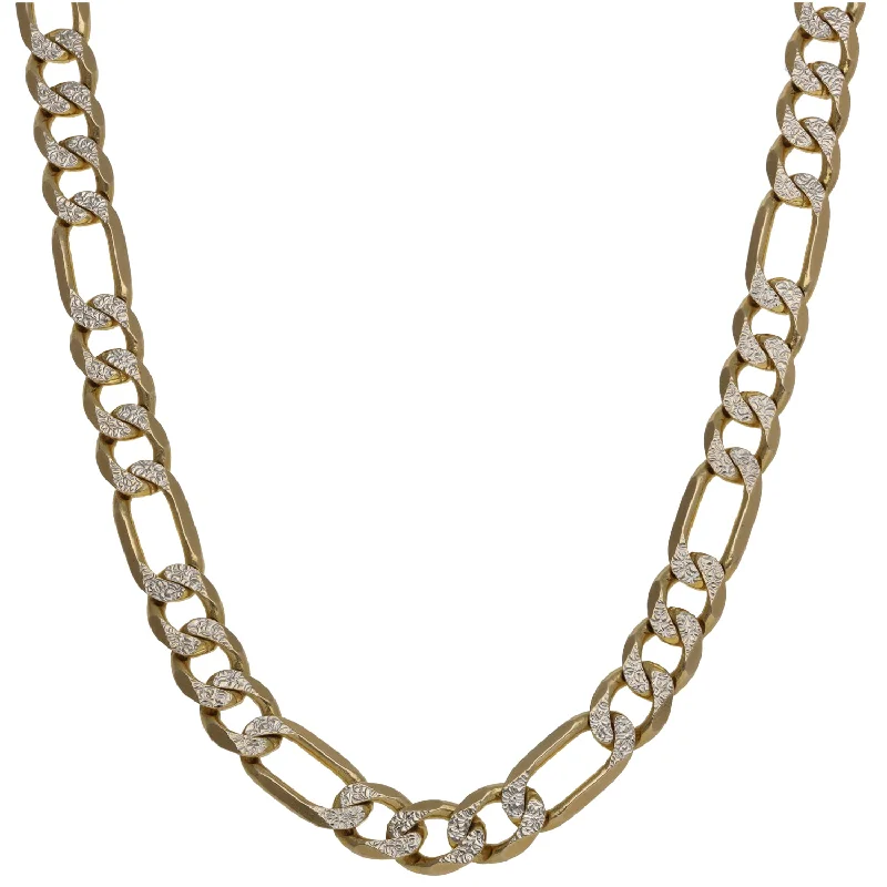 Women’s sapphire necklaces-9ct Bi-Colour Gold Figaro Chain 24"