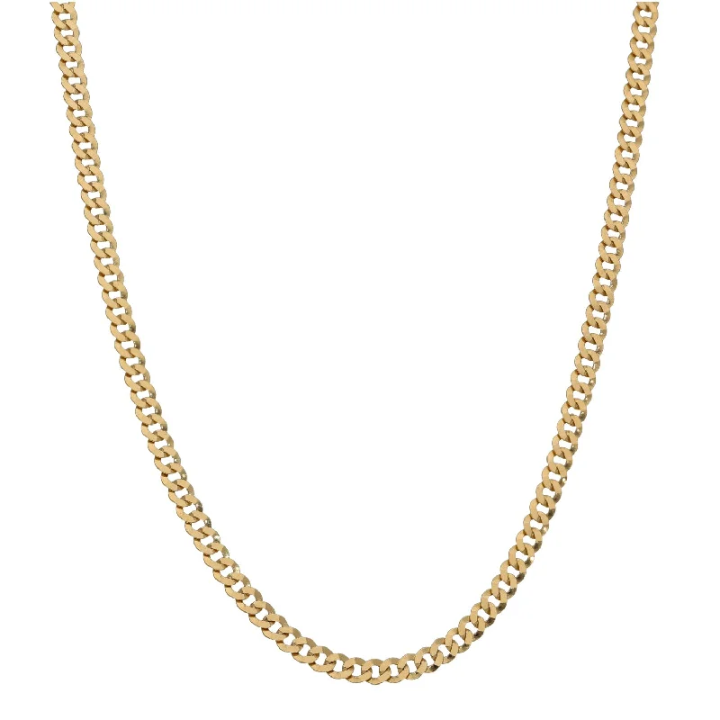 Women’s minimalist necklaces-9ct Gold Curb Chain 16"