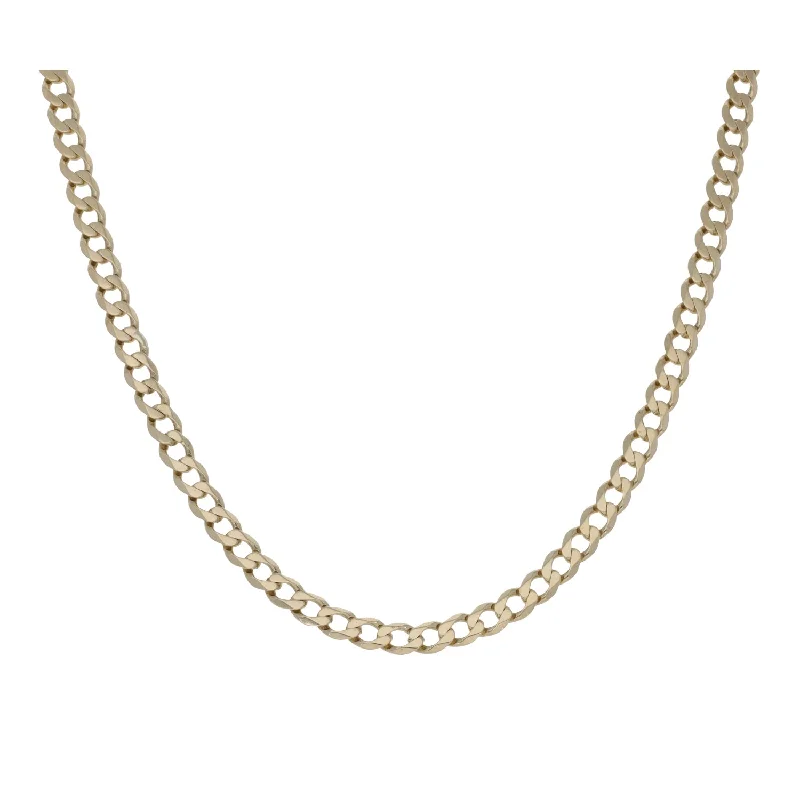 Women’s personalized nameplate necklaces-9ct Gold Curb Chain 20"