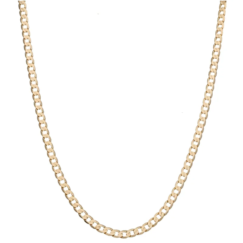 Women’s bridal pearl necklaces-9ct Gold Curb Chain 24"