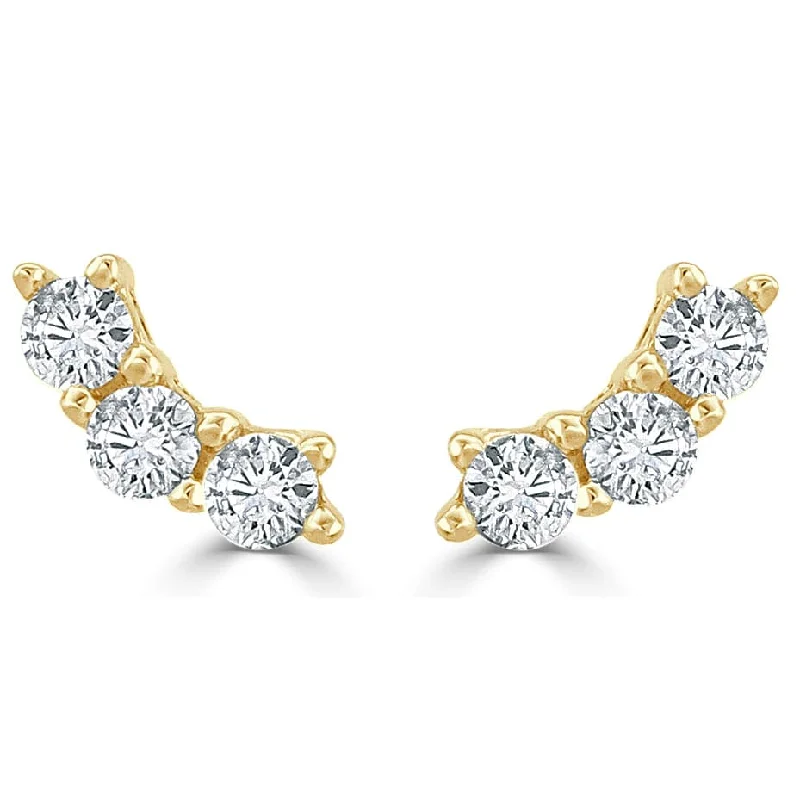 Women’s gold drop earrings-14k Gold & Diamond Stud Earrings