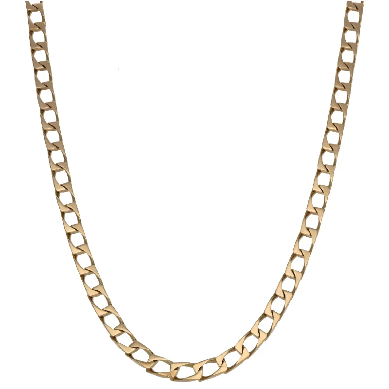 Women’s sapphire necklaces-9ct Gold Curb Chain 18"