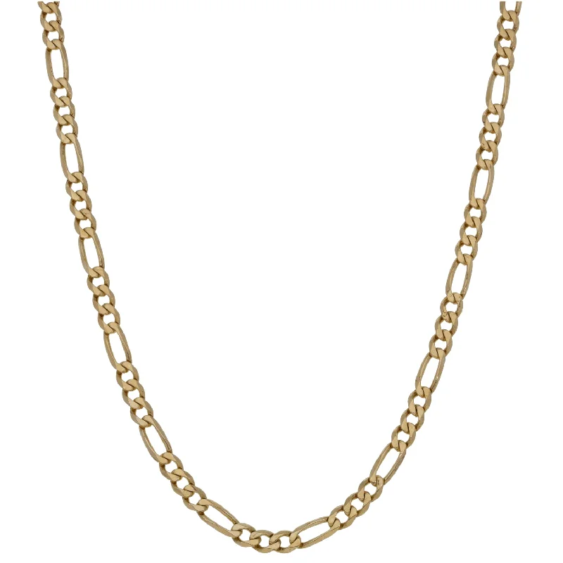 Women’s gold pendant necklaces-9ct Gold Figaro Chain 22"