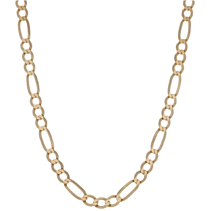 Women’s fashion necklaces-9ct Gold Figaro Chain 19"