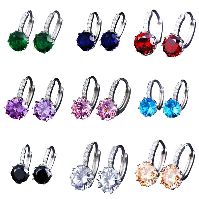 Women’s unique hoop earrings-Birthstone Multi Color Earrings