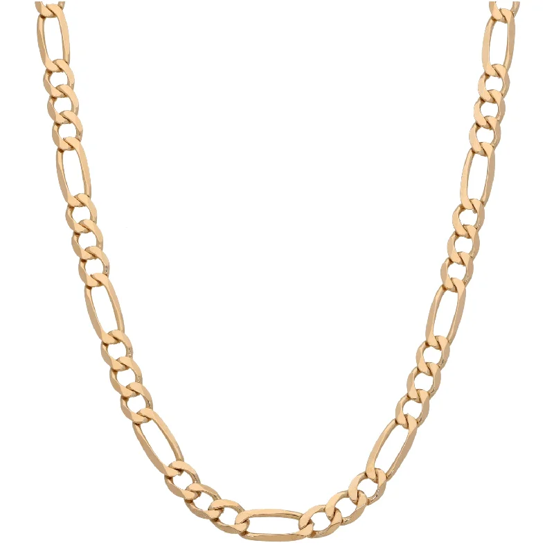 Women’s layered necklaces-9ct Gold Figaro Chain 16"