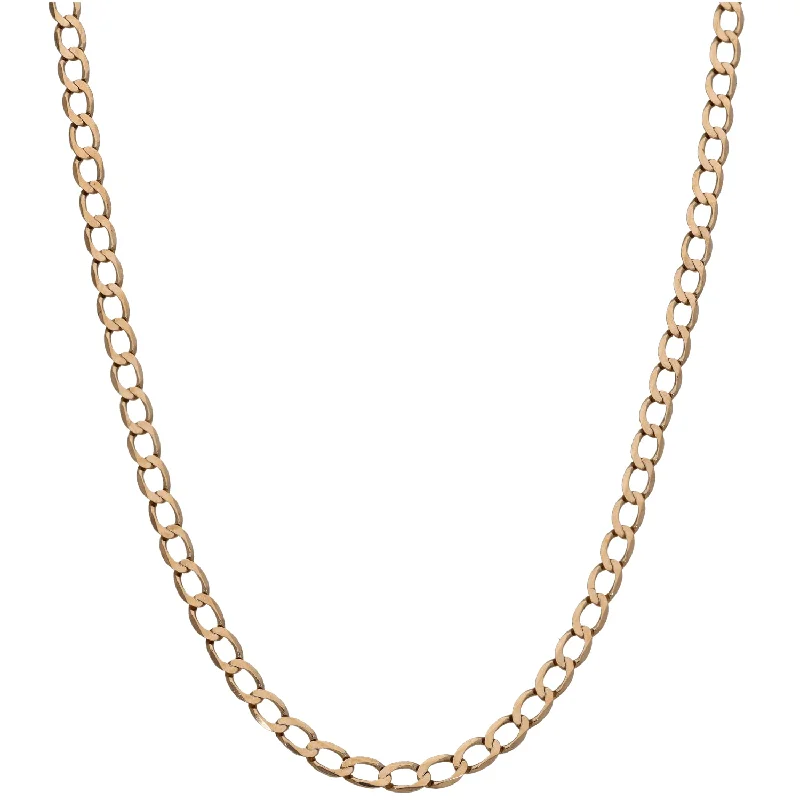 Women’s choker necklaces-9ct Gold Curb Chain 24"