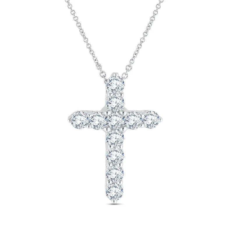 Women’s adjustable necklaces-Lab Grown Diamond 1 Carat Cross Pendant