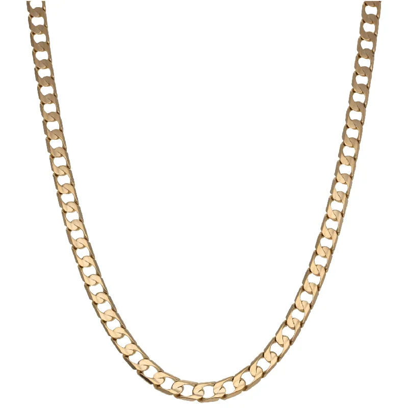 Women’s luxury diamond necklaces-9ct Gold Curb Chain 18"