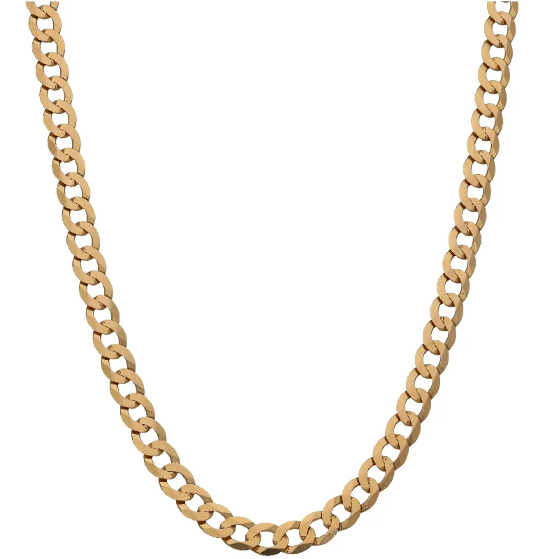 Women’s heart necklaces-9ct Gold Curb Chain 18"