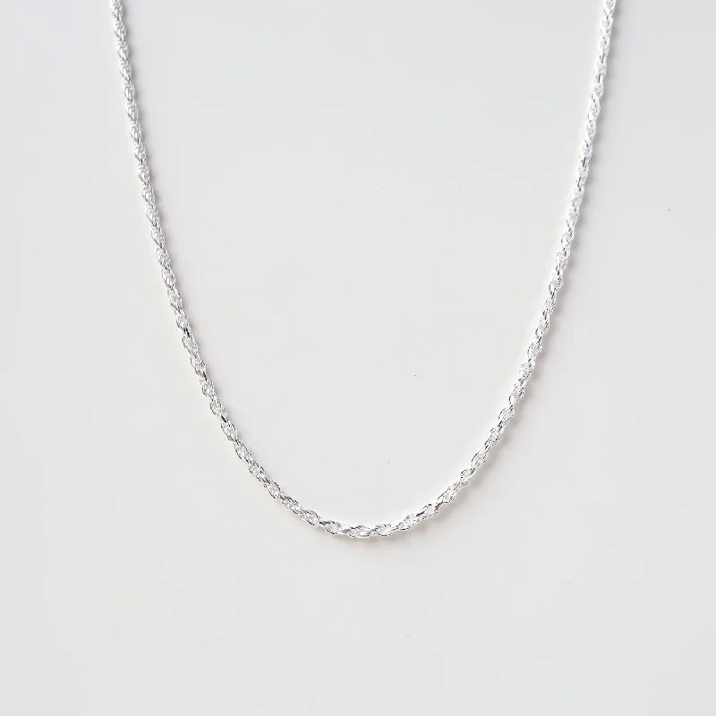 Women’s diamond pendant necklaces-Sterling Silver Rope Chain (Thick) - 30"