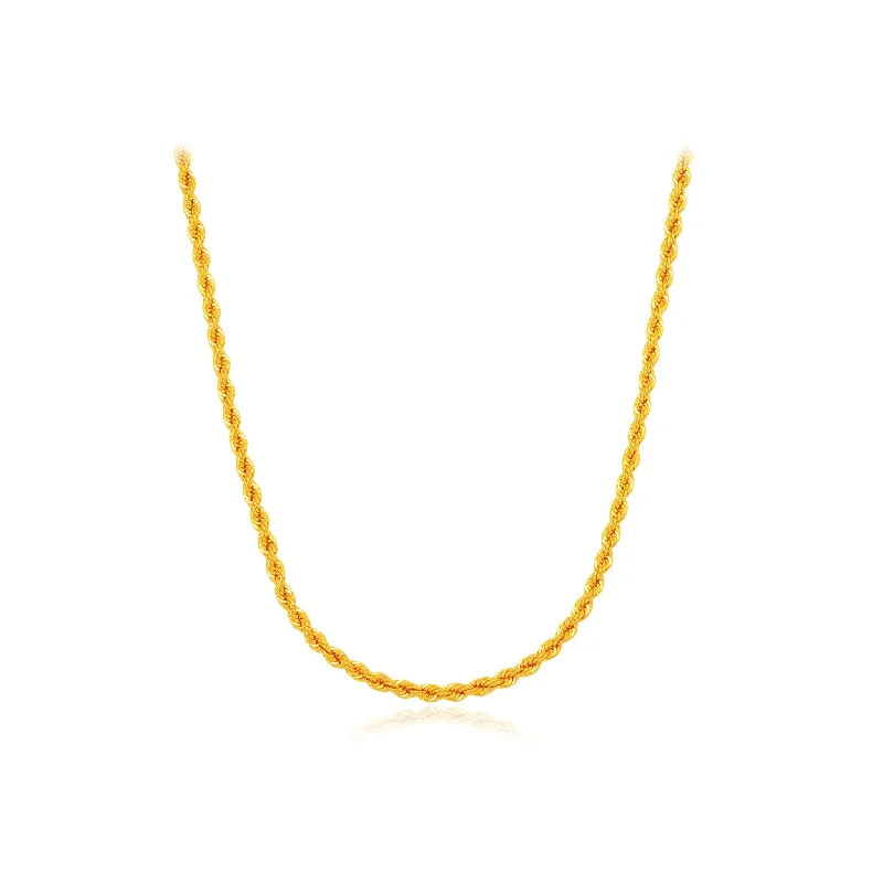 Women’s art deco necklaces-916 Gold Rope Chain (Solid)