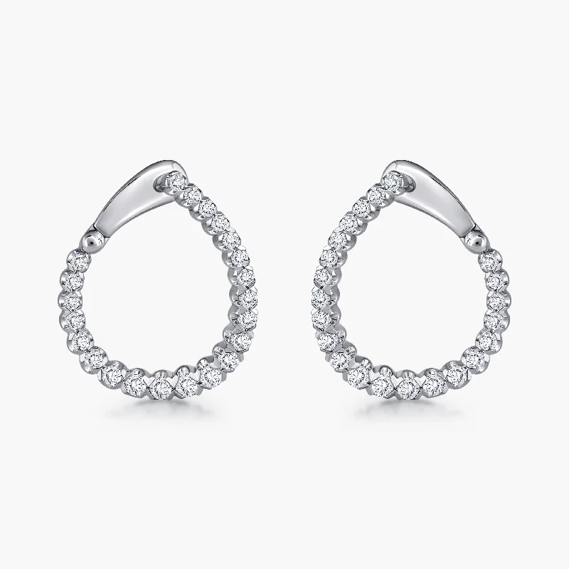 Women’s silver hoop earrings-Hinged Back Huggie Hoop Earrings