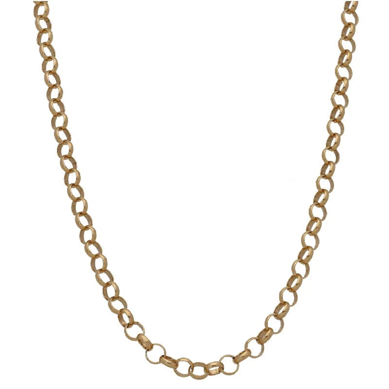 Women’s statement choker necklaces-9ct Gold Belcher Chain 18"