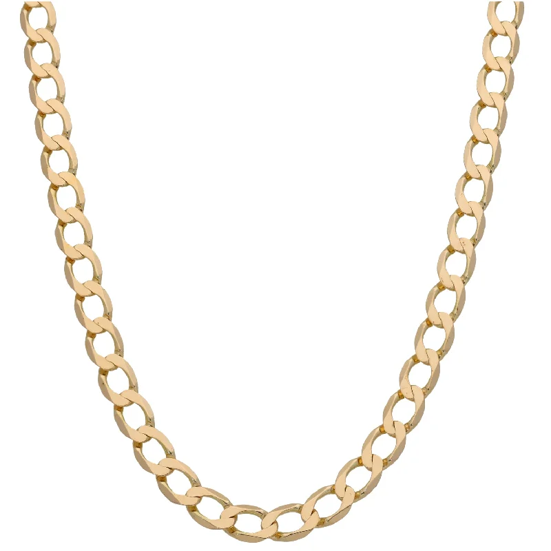 Women’s layered necklaces-9ct Gold Curb Chain 22"