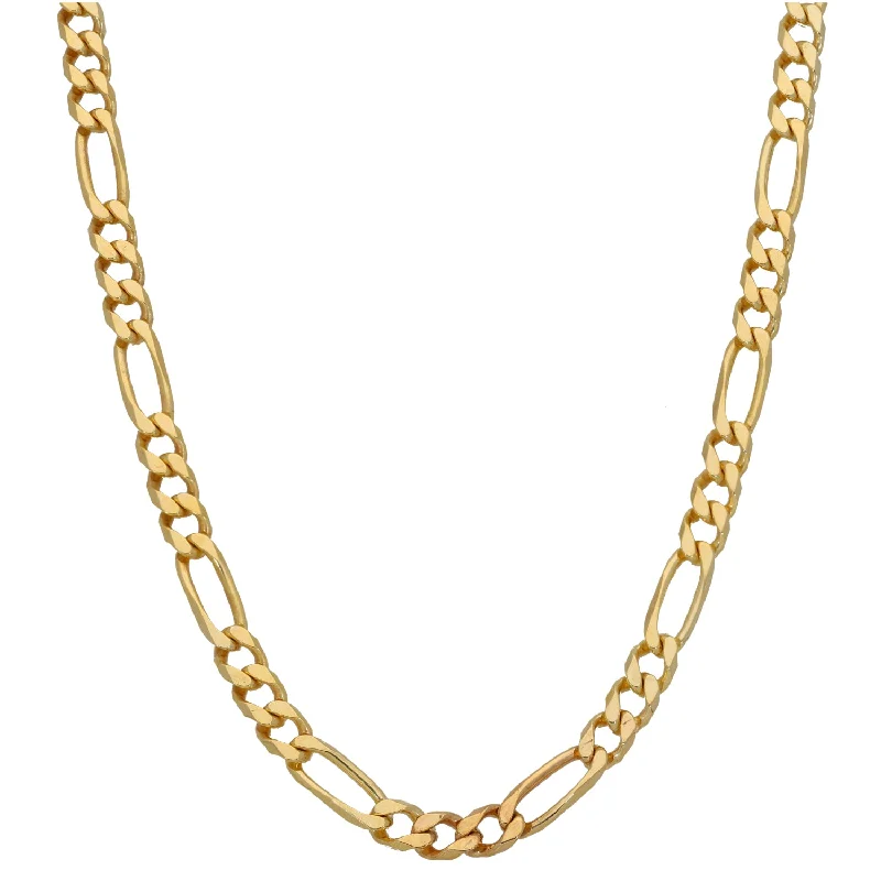 Women’s chunky gemstone necklaces-9ct Gold Figaro Chain 22"