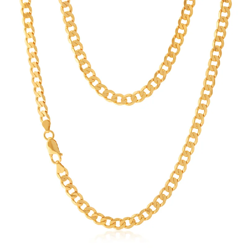 Women’s delicate necklaces-9ct Yellow Solid Gold Curb Chain 150 gauge in 60cm