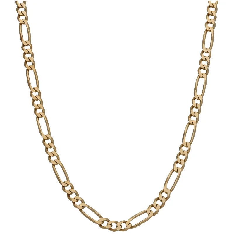 Women’s zodiac necklaces-9ct Gold Figaro Chain 18"