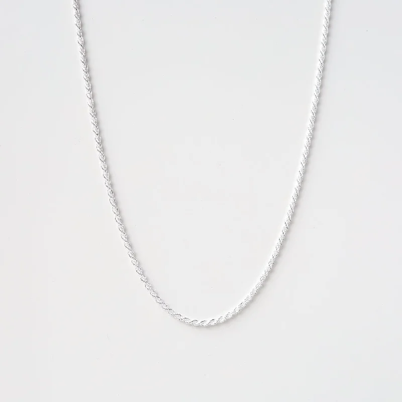 Women’s fashion necklaces-Sterling Silver Rope Chain - 16"