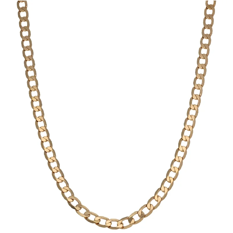 Women’s elegant necklaces-9ct Gold Curb Chain 20"