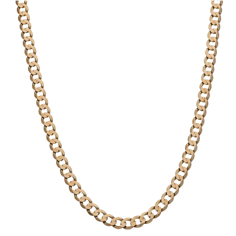 Women’s diamond necklaces-9ct Gold Curb Chain 18"