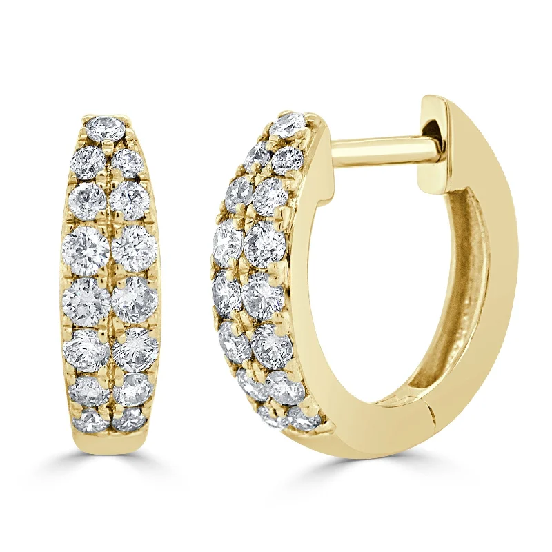 Women’s studded earrings-14k Gold & Diamond Huggie Earrings