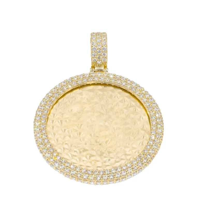 Women’s diamond necklaces with pendants-14k Yellow Gold Lab Diamond Memory Pendant 8.57 ctw