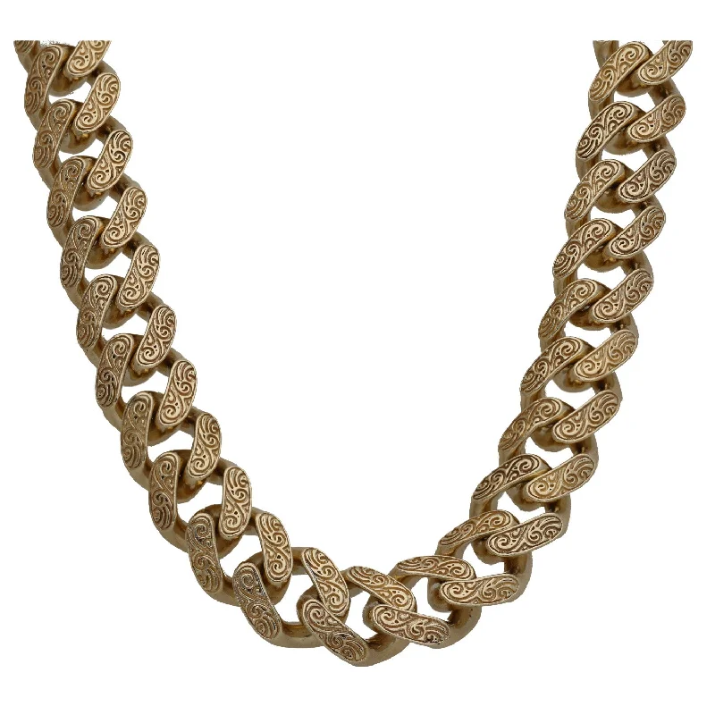 Women’s rose gold necklaces-9ct Gold Curb Chain 28"