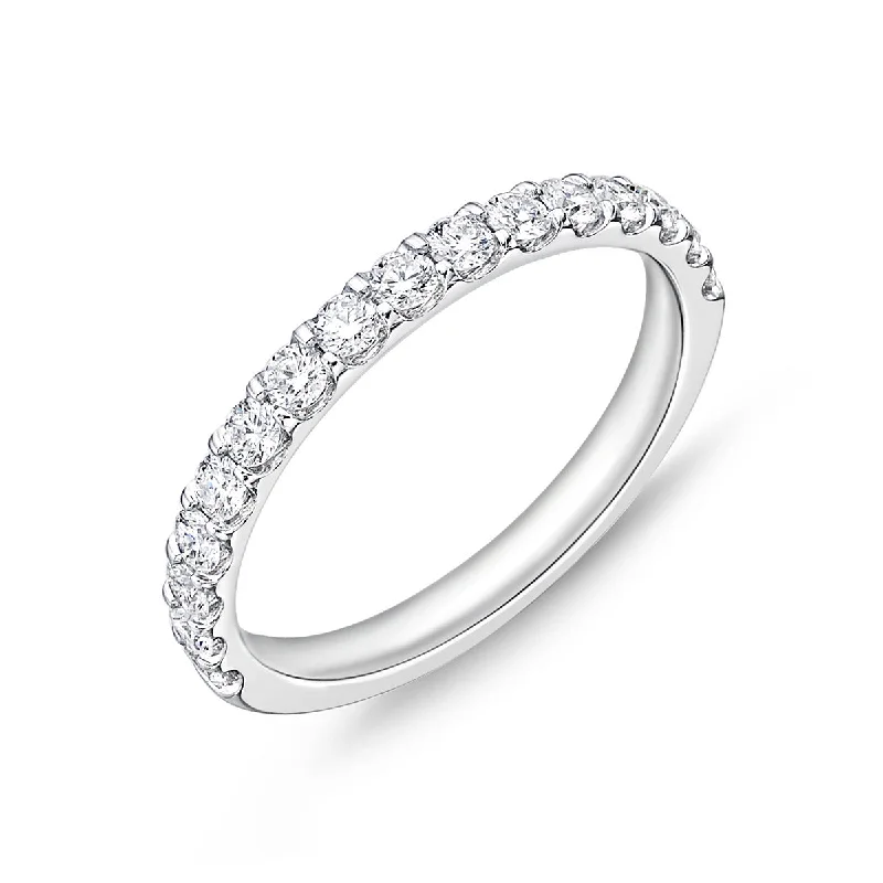 Women’s cushion cut diamond engagement rings-Odessa Half Round Diamond Band