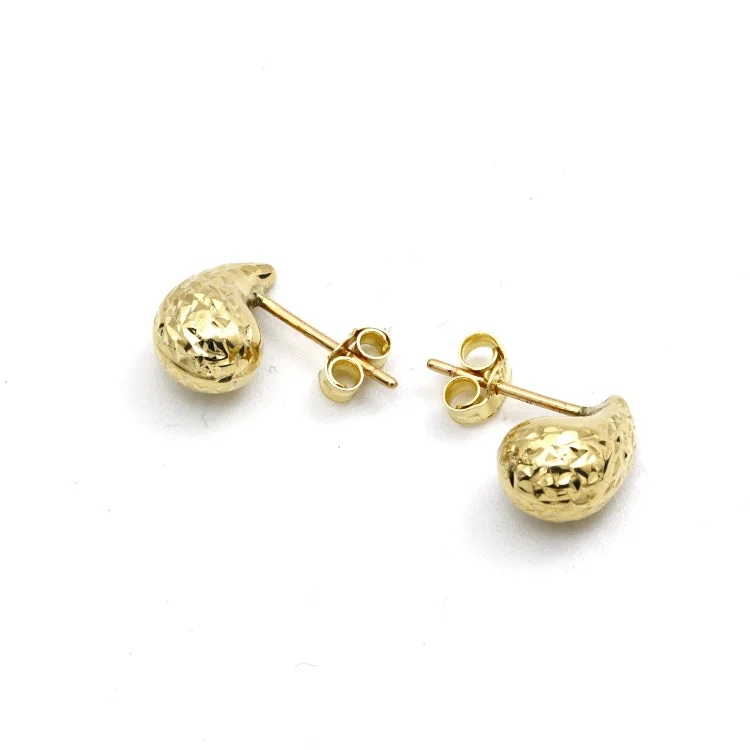 Women’s classy earrings-Real Gold Glittering Teardrop Stud Earrings Set - Model 6898-25-DC1 E1929