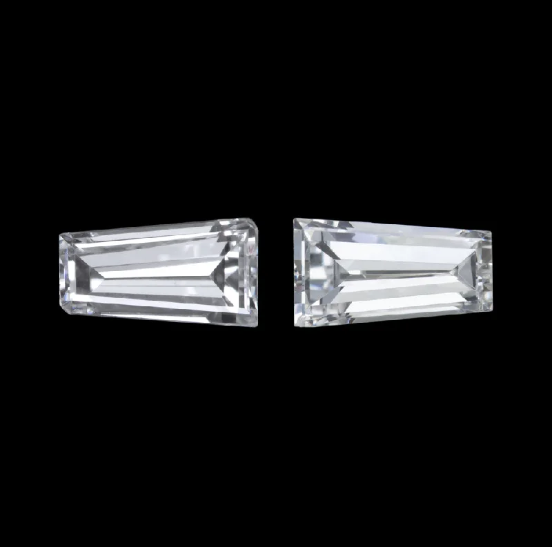 Women’s diamond eternity rings-NATURAL DIAMOND TAPERED BAGUETTE PAIR 0.25ct LONG LOOSE ACCENT STONES E VS2